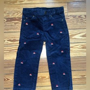 Janie and Jack Boys Embroidered Santa Cap Corduroy Pant